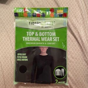 LittleChill Kids Thermal Wear Set - Black Size Medium (7-8)
